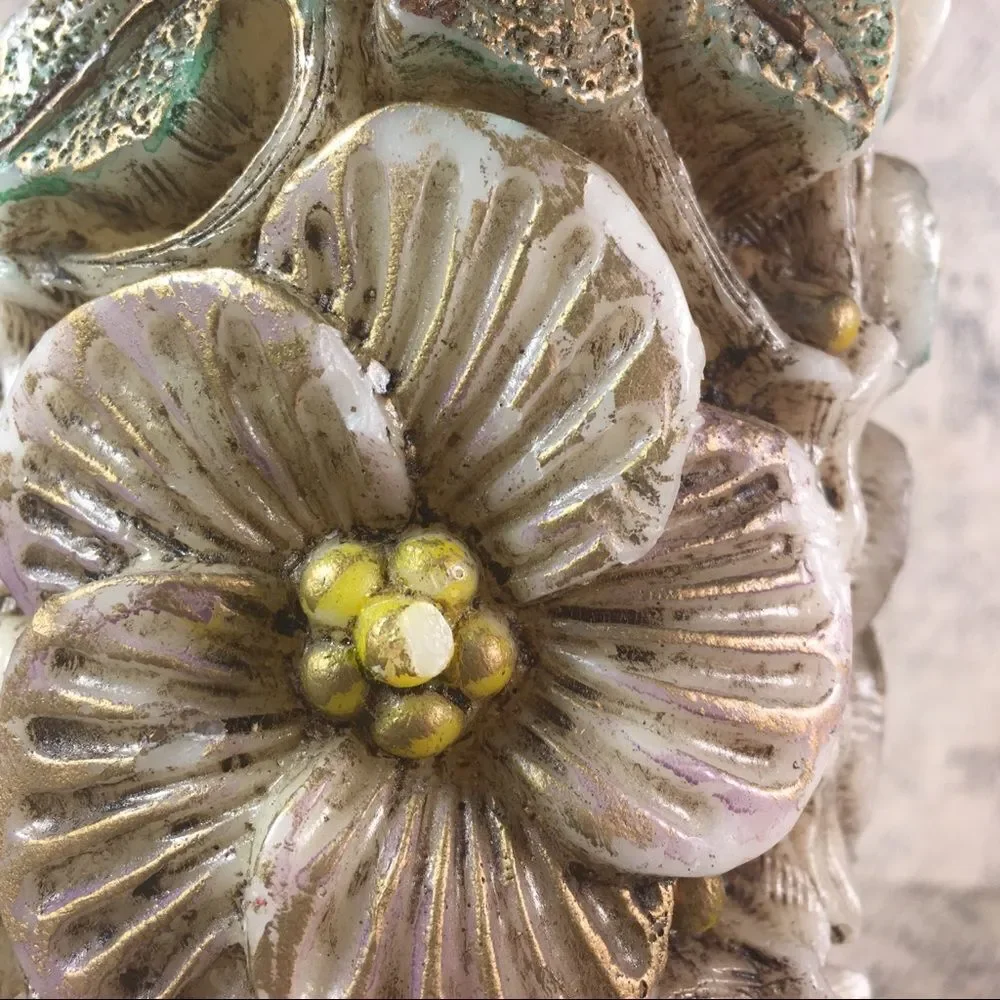 Sanyo Vintage Japanese Handcrafted Floral Wax Candle Art Sculpture Japan NWT